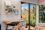 Desk area to work and take in Sedona`s beauty